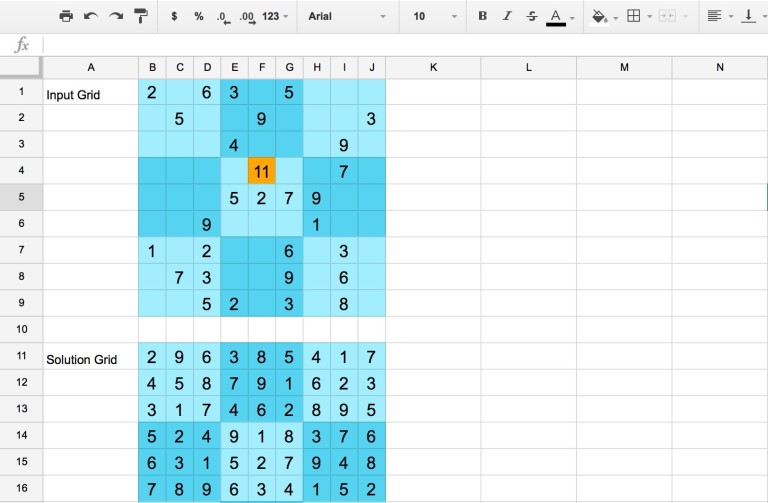 tạo trò chơi sudoku trong bảng tính của bạn